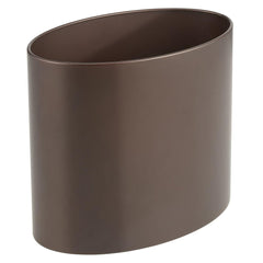mDesign Stainless Steel Metal Oval Trash Can. 7.9 Liter/2.09 Gallon Wastebasket. Garbage Basket Bin for Bathroom. Bedroom. Kitchen. Office. Holds Waste and Recycle. Mirri Collection. Brushed/Chrome