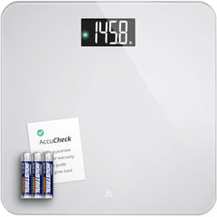 Greater Goods Digital AccuCheck Bathroom Scale for Body Weight. Capacity up to 400 lbs. Batteries Included. Pearl Gray